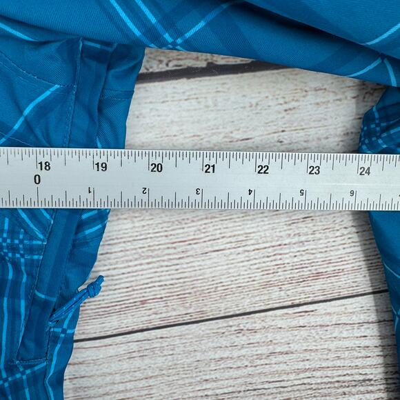 Columbia Plaid Omni Tech Snowboard Ski jacket Womens Medium Blue Interchange - Picture 11 of 16